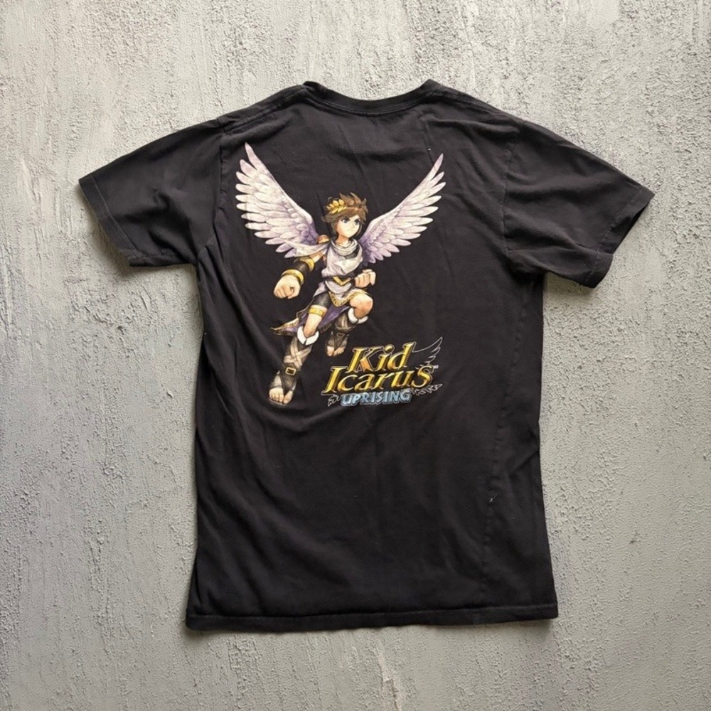 Vintage Nintendo Kid Icarus Uprising T Shirt Medium Black 2010s 3DS Promo